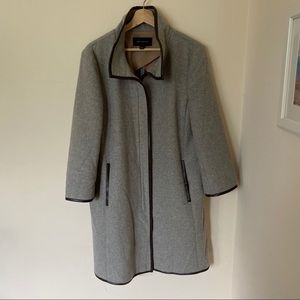 Ann Taylor ¾ Sleeve Grey Funnel Neck Coat